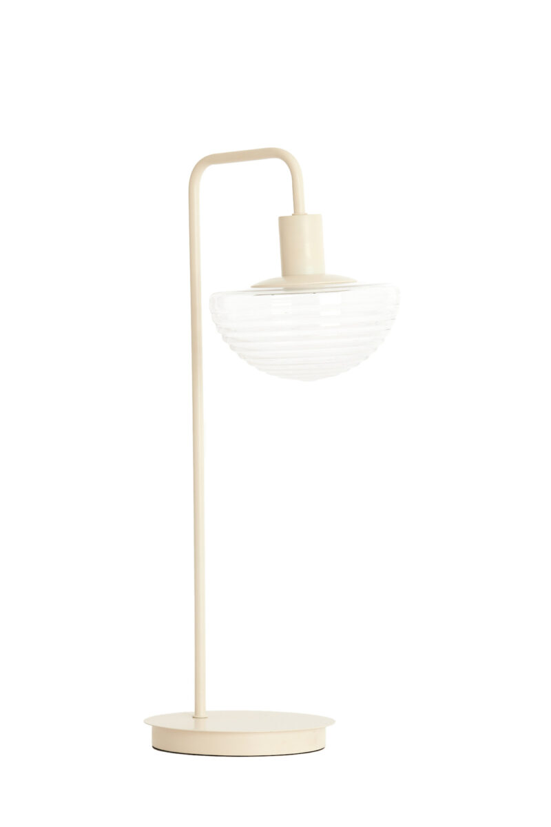 Lámpara crema con pantalla de vidrio Light & Living Baylie - H. 61 cm - Imagen 2