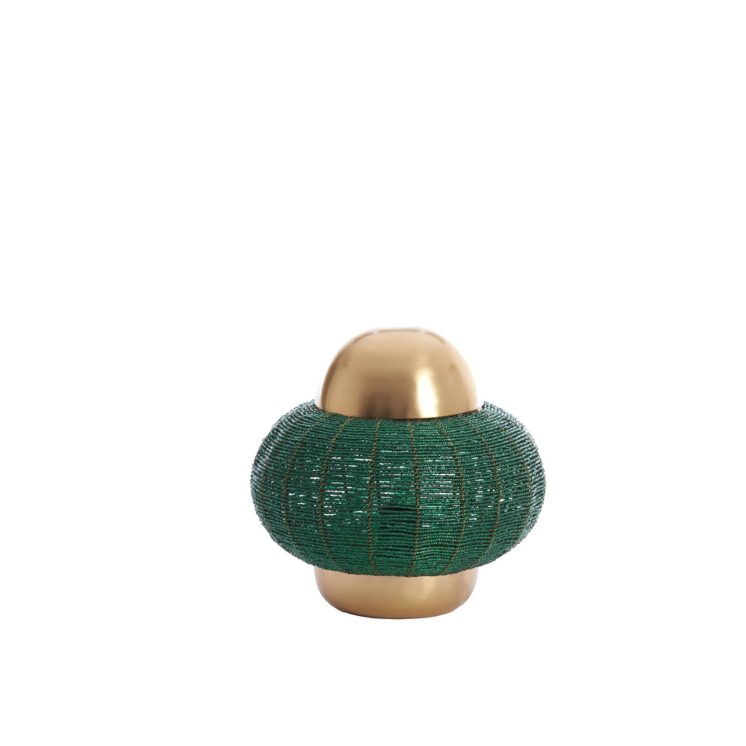Lámpara verde con detalles dorados Light & Living Cetara - H. 26 cm