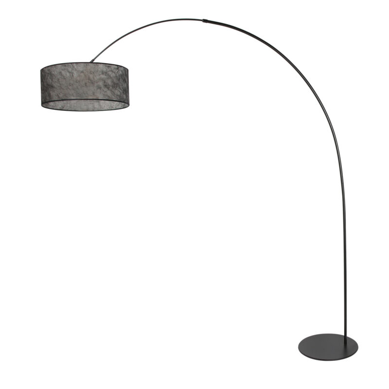 Lámpara minimalista negra con pantalla de tela Anne Lighting Curve - Imagen 2