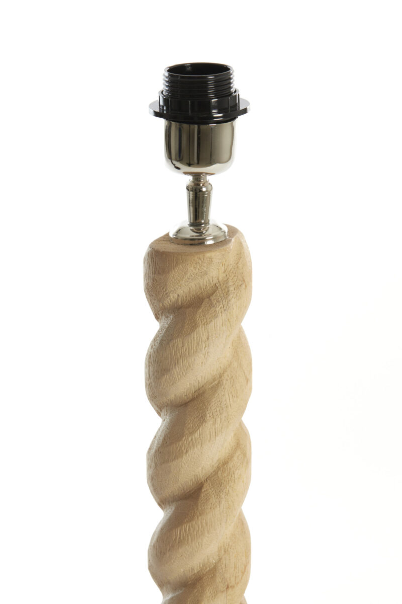 Base de lámpara de madera torneada Light & Living Nanno - H. 45 cm - Imagen 3
