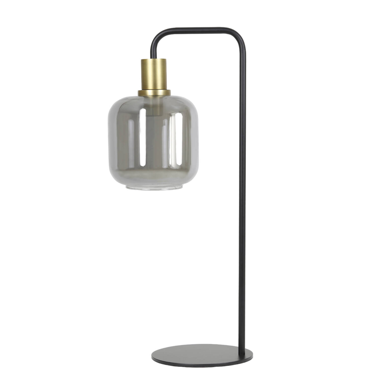 Lámpara de mesa de vidrio con acento dorado Light & Living Lekar - H. 58 cm