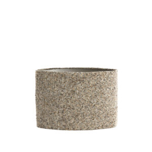 Pantalla de lámpara cilíndrica tapizada en beige Light & Living Osire - H. 32 cm