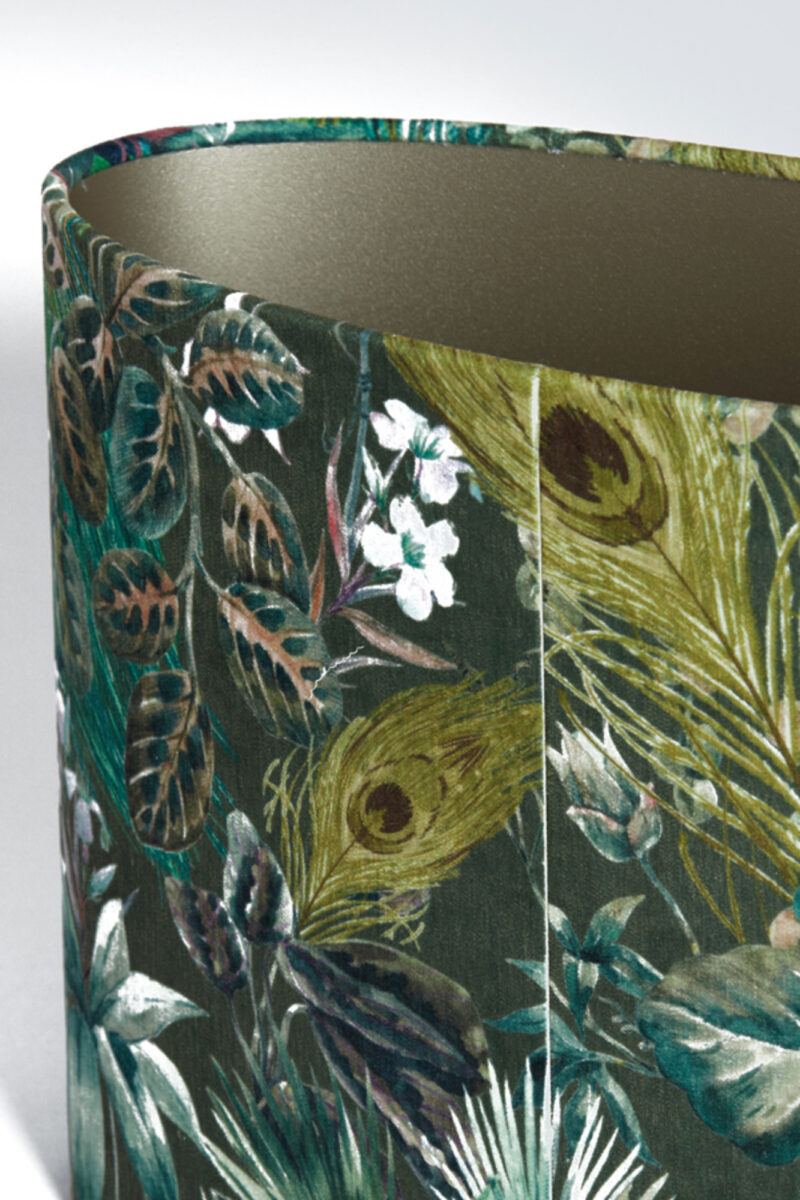 Pantalla verde con decoración de hojas Light & Living Xenia Flora - H. 25 cm - Imagen 6