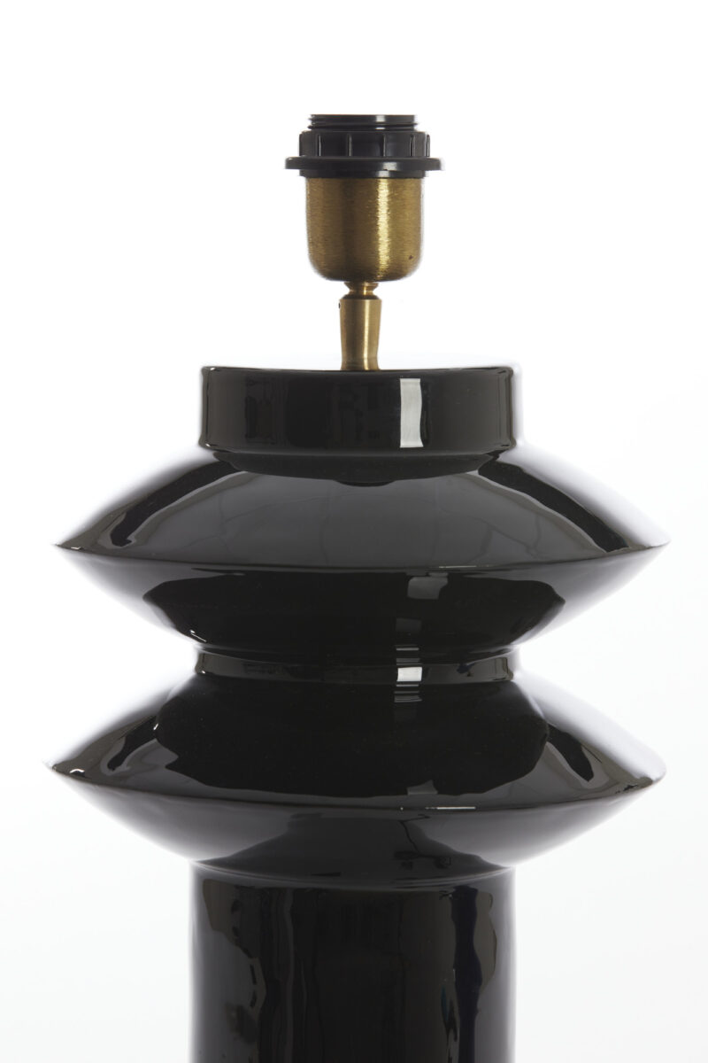 Base de lámpara negra brillante moderna Light & Living Petch - H. 40 cm - Imagen 3