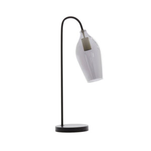 Lámpara de mesa negra con vidrio modelado Light & Living Lukaro - H. 51,5 cm