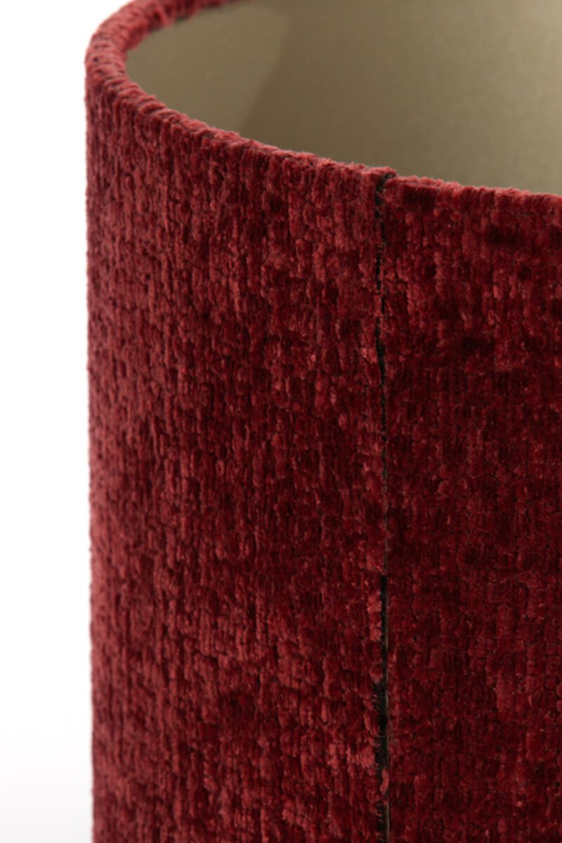 Pantalla de cilindro de terciopelo rojo Light & Living Ruby - Ø 30 cm - Imagen 7