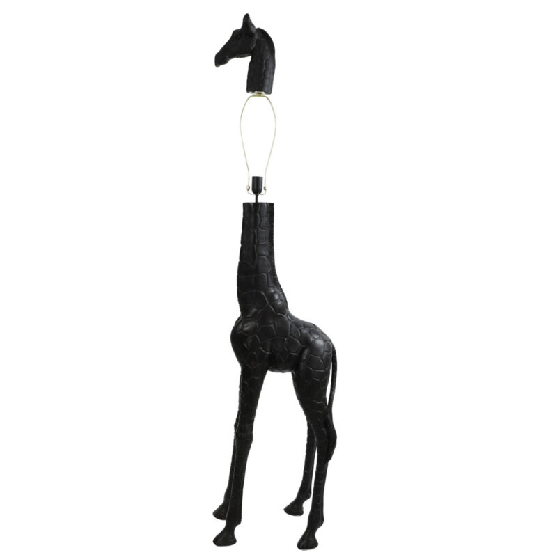 Lámpara de pie grande con forma de jirafa negra Light & Living Giraffe – H. 184 cm