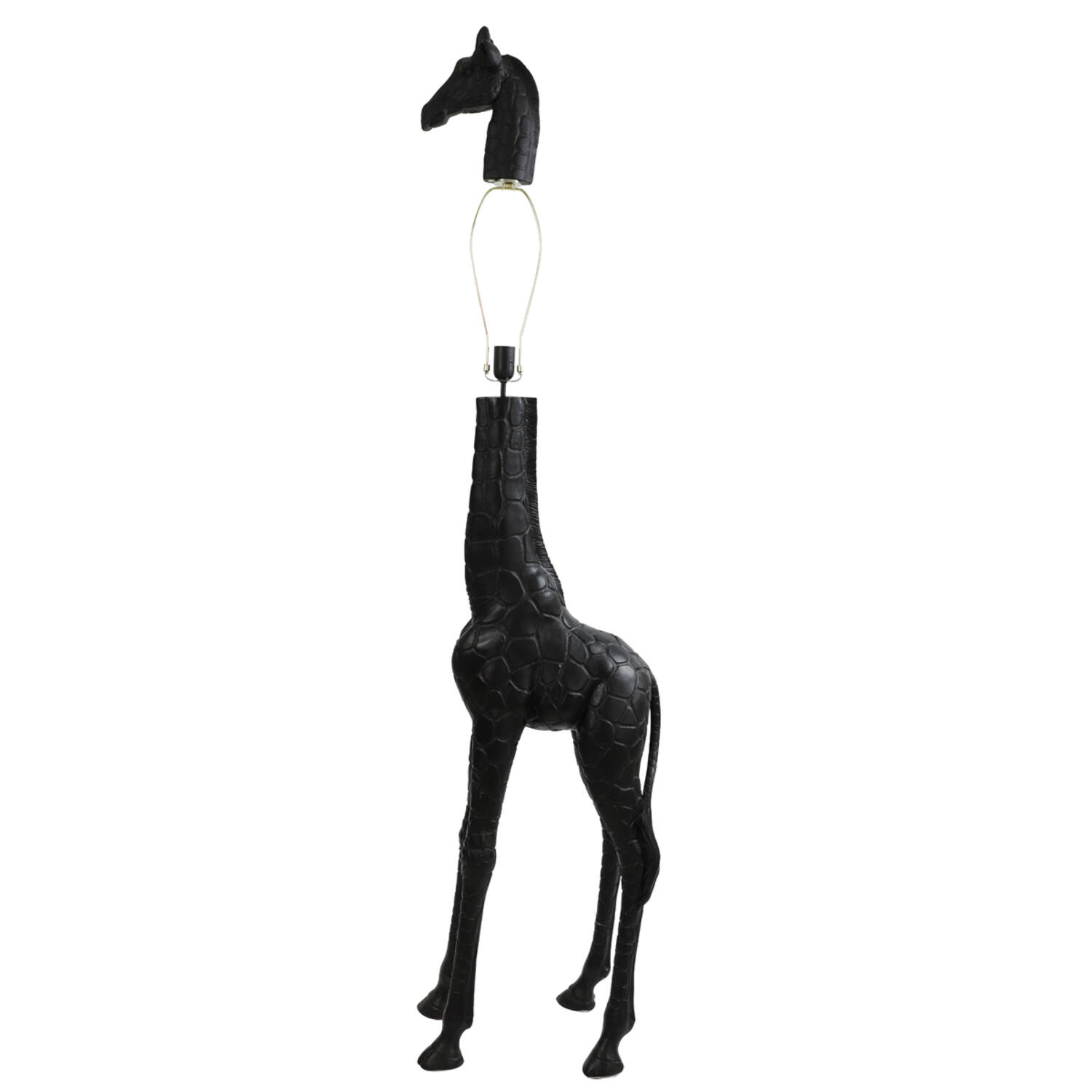 Lámpara de pie grande con forma de jirafa negra Light & Living Giraffe – H. 184 cm