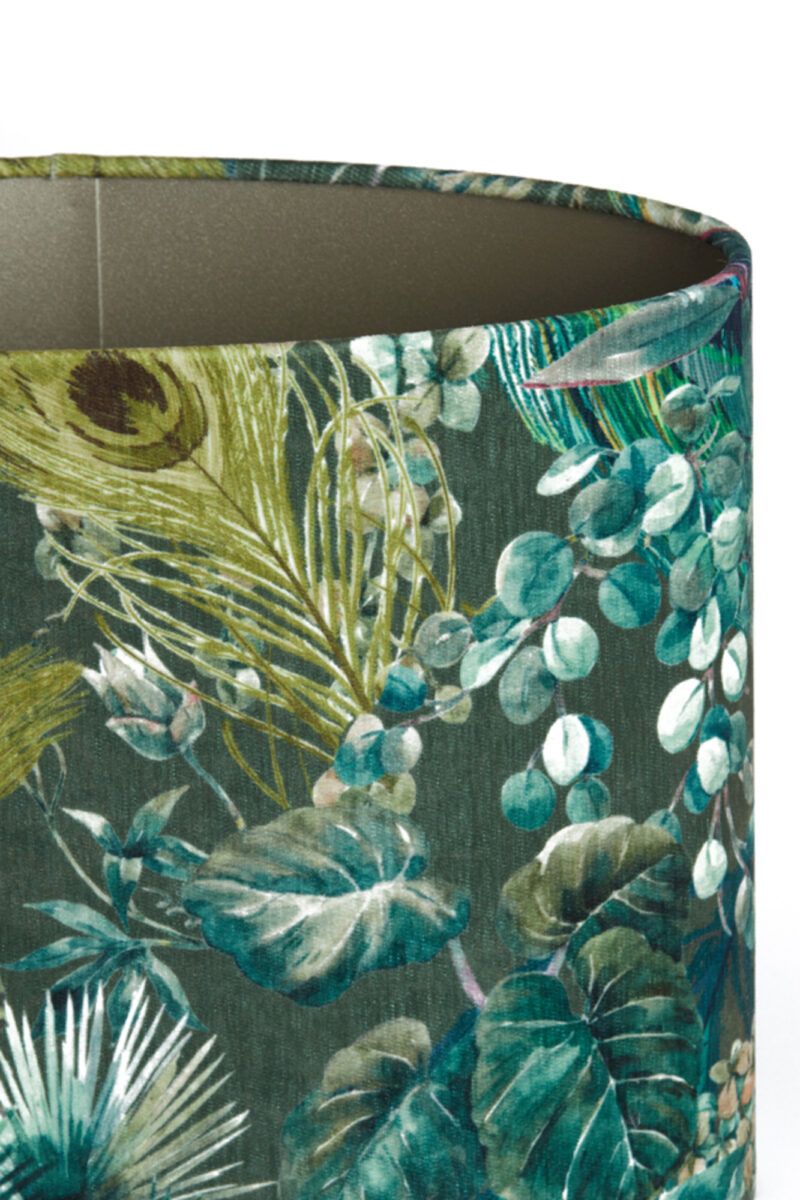 Pantalla verde con decoración de hojas Light & Living Xenia Flora - H. 25 cm - Imagen 5