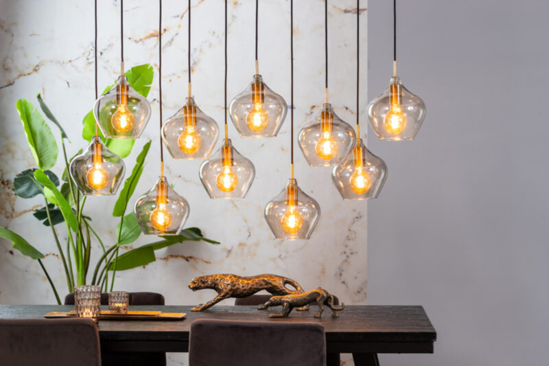Lámpara colgante de vidrio con múltiples colgantes Light & Living Rakel – An. 124 cm - Imagen 4