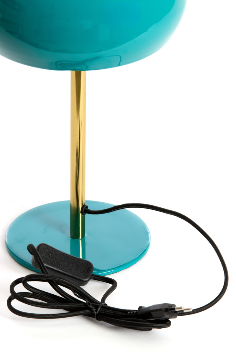 Lámpara turquesa de metal con detalles dorados Light & Living Surin - H. 34 cm - Imagen 6