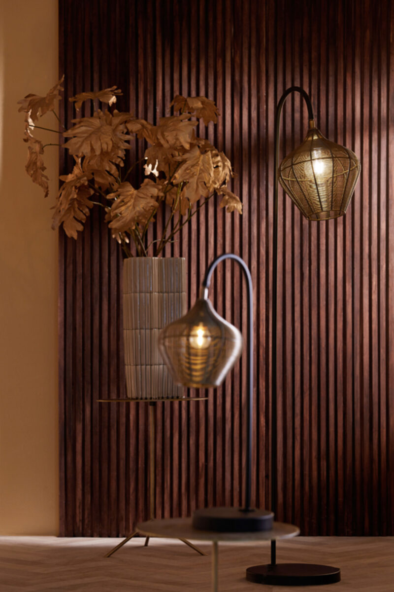 Lámpara colgante de ratán con aspecto metálico Light & Living Alvaro - H. 160 cm - Imagen 5