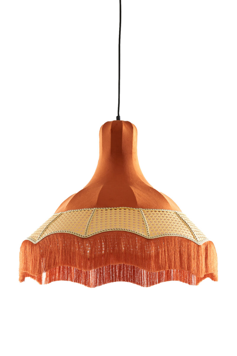Lámpara colgante retro en naranja con flecos llamativos Light & Living Mizia - Ø 50 cm - Imagen 2