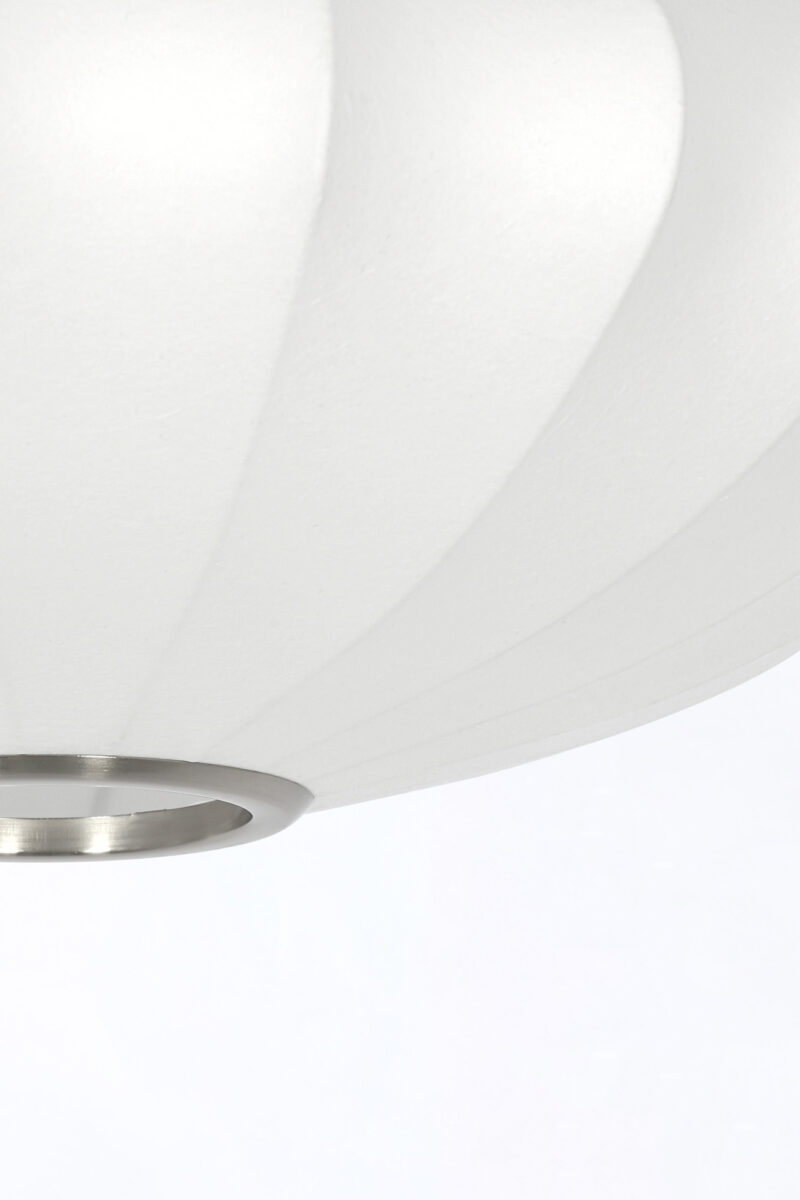 Lámpara de techo ovalada de tela blanca Light & Living Fay – An. 50 cm - Imagen 3