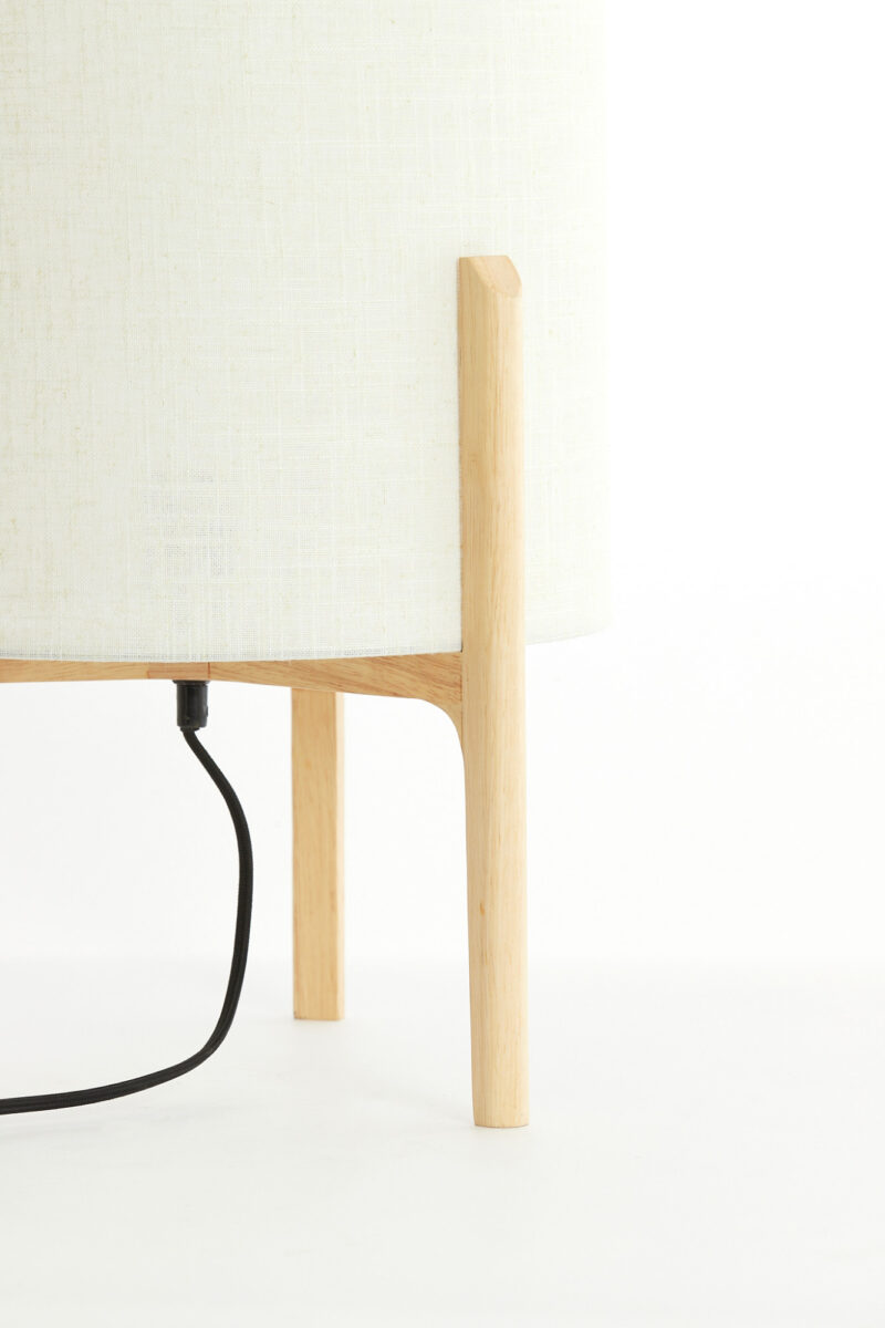 Lámpara de mesa cilíndrica en tela beige Light & Living Litto – H. 58 cm - Imagen 6