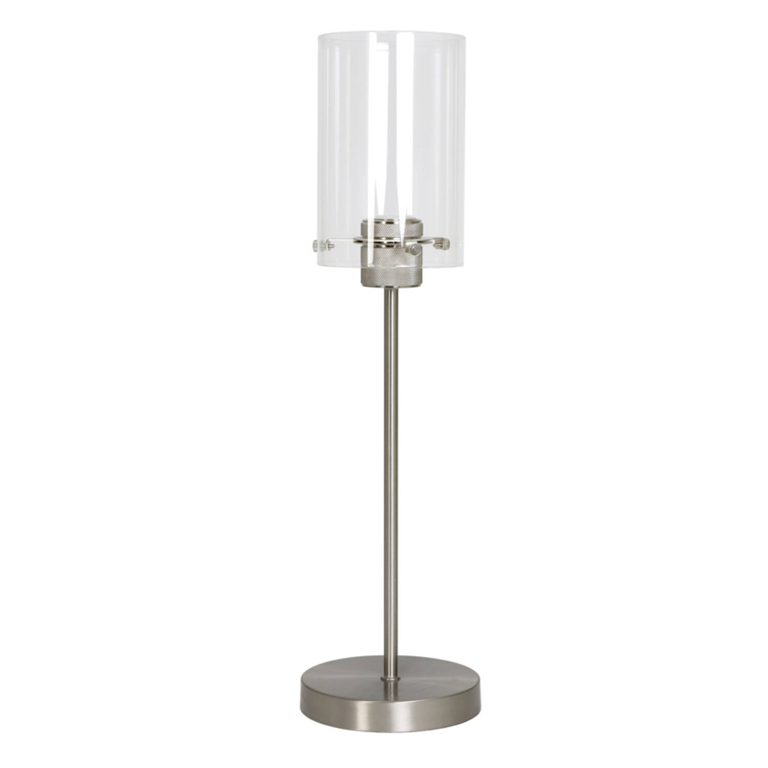 Lámpara de mesa cilíndrica color acero con cristal Light & Living Vancouver – H. 56,5 cm