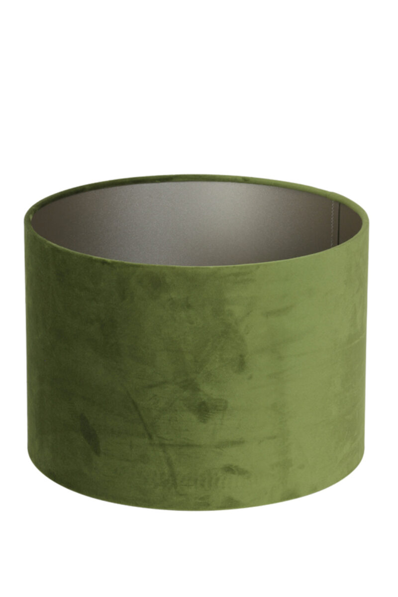 Pantalla de tela verde en forma de cilindro Light & Living Velours - Ø 25 cm - Imagen 4