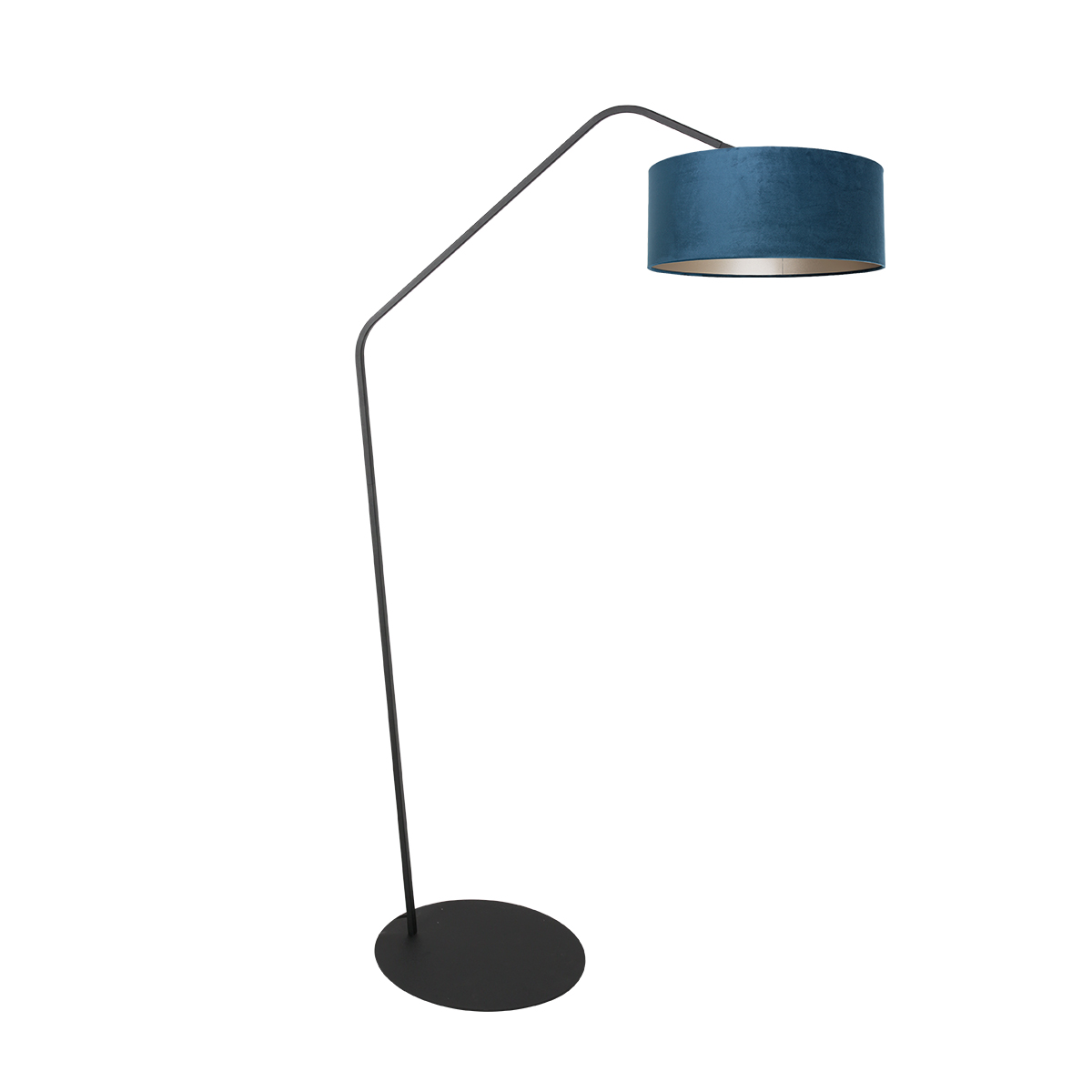 Lámpara negra con pantalla de terciopelo azul Anne Lighting ZigZag