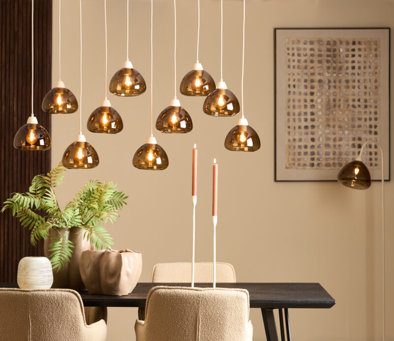 Lámpara dorada con cúpulas de vidrio Light & Living Bisho – An. 120 cm - Imagen 4