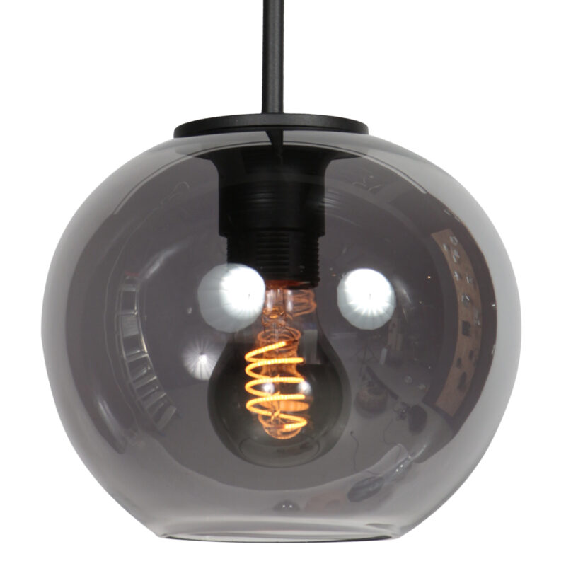 Lámpara colgante pequeña con esfera de vidrio ahumado Mexlite HaloSwap - Ø 20 cm - Imagen 4