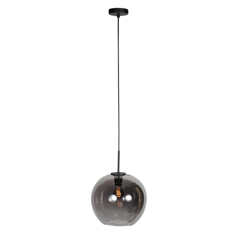 Lámpara colgante con bola negra de vidrio ahumado Mexlite HaloSwap - Ø 30 cm - Imagen 6