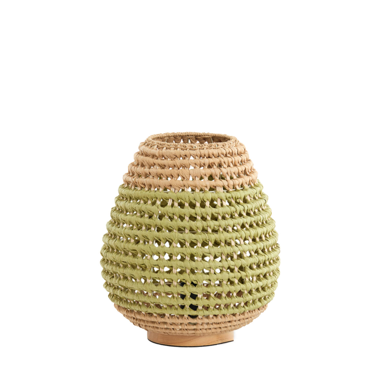 Lámpara trenzada verde-beige Light & Living Kalipa - H. 34,5 cm
