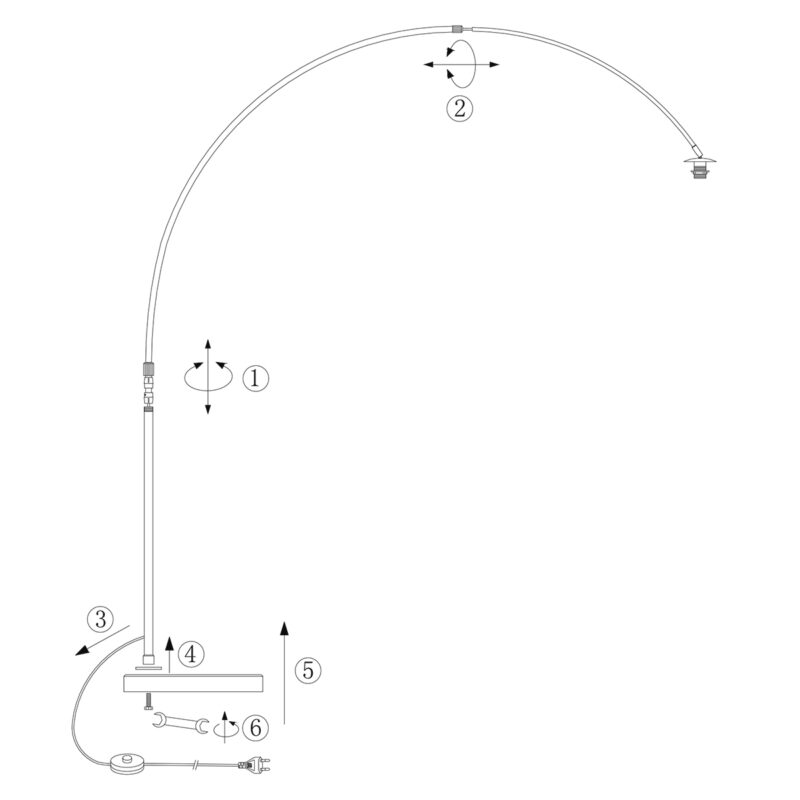 Lámpara de arco beige con pantalla blanca Steinhauer Sparkled Light - Imagen 7