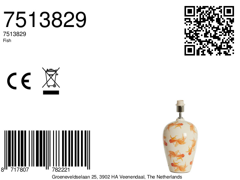 Lámpara de mesa de cerámica con peces de colores Light & Living Fish - Imagen 6