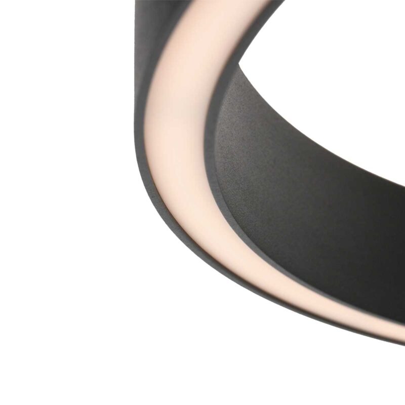 Lámpara de pie de diseño negra con anillo uplight Steinhauer Mykty - Imagen 4