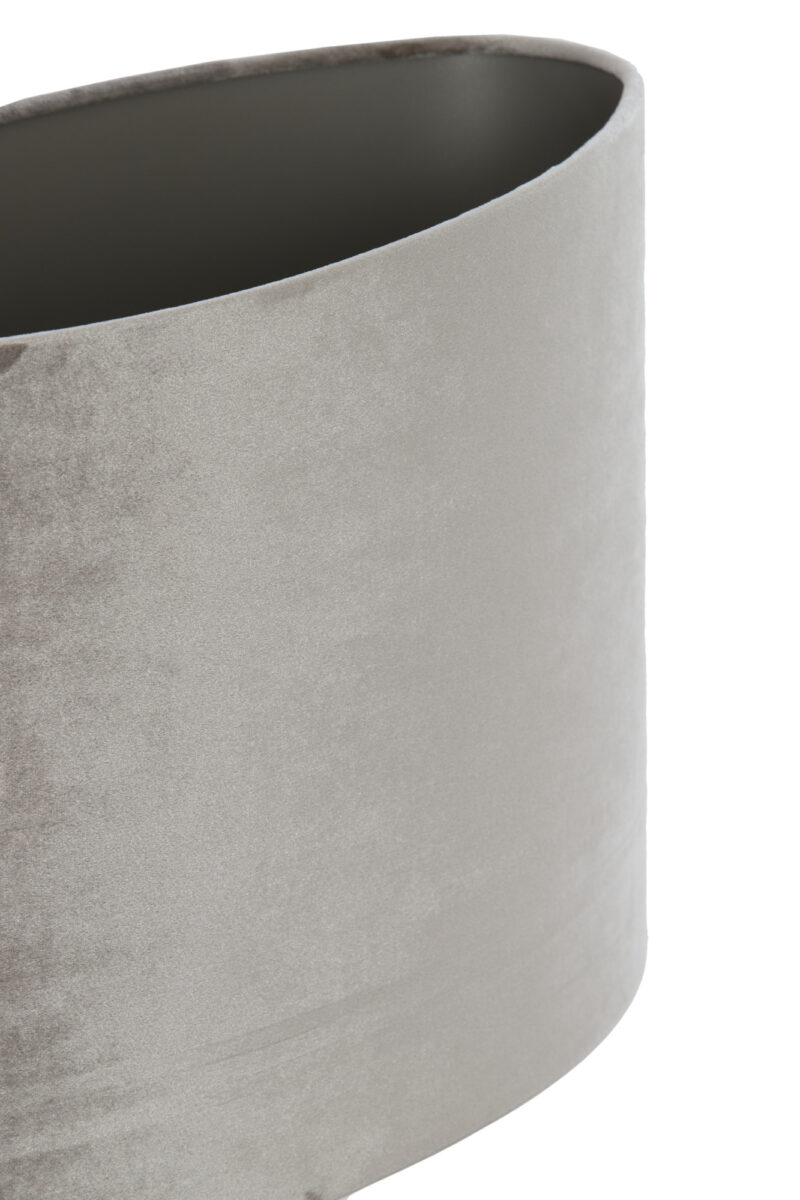Pantalla de lámpara de terciopelo en forma cilíndrica en color topo Light & Living Palata - H. 32 cm - Imagen 6