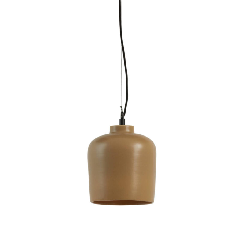 Lámpara colgante cilíndrica de tela beige Light & Living Dena - Ø 22,5 cm