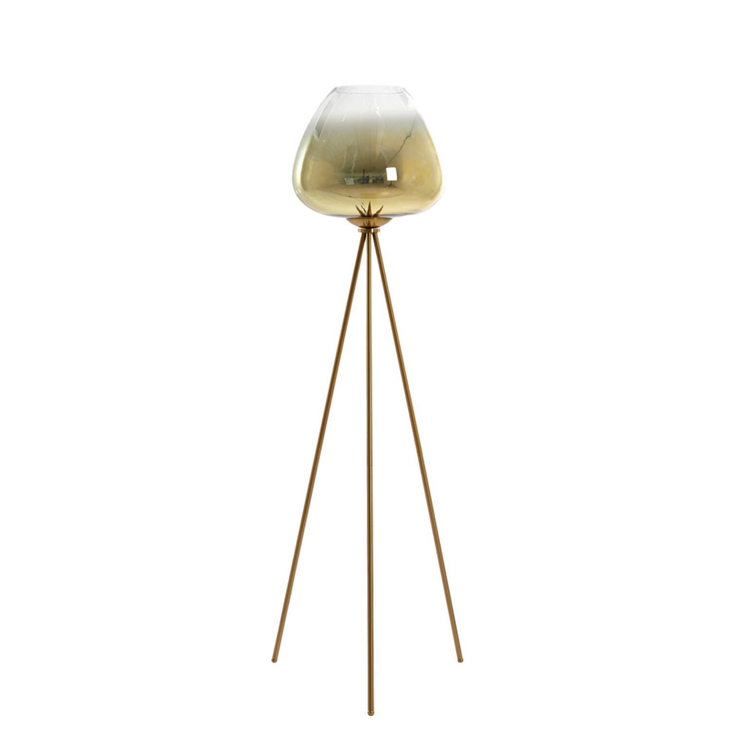Lámpara de pie trípode negra con vidrio dorado Light & Living Mayson – H. 146 cm