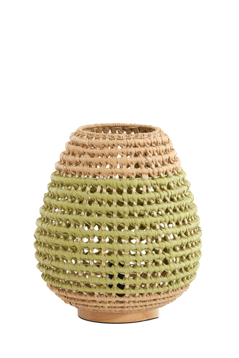 Lámpara trenzada verde-beige Light & Living Kalipa - H. 34,5 cm - Imagen 2