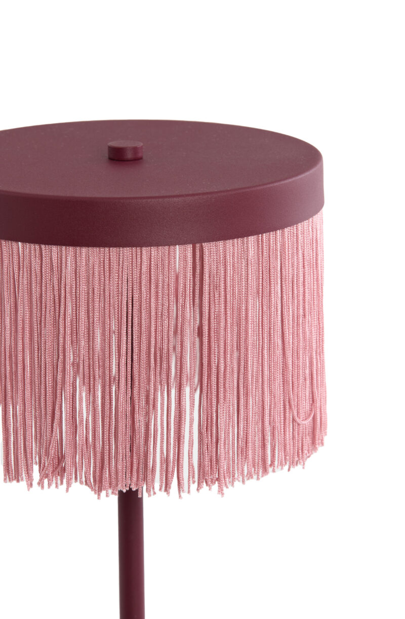 Lámpara de mesa rosa con flecos Light & Living Diny - H. 35 cm - Imagen 3