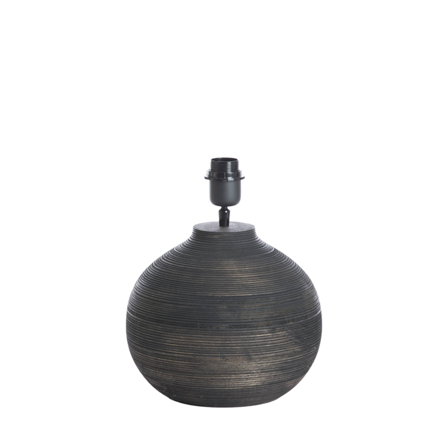 Base de lámpara redonda oscura Light & Living Khomai - H. 31,5 cm