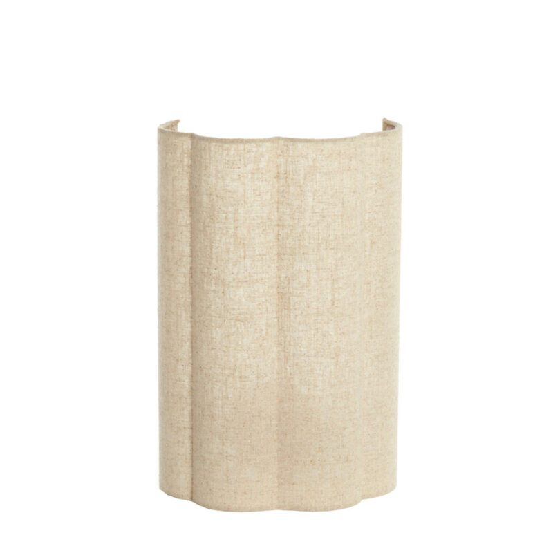 Pantalla de tela en color natural Light & Living Fringe – H. 40 cm