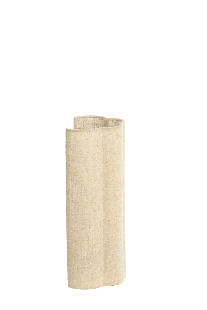 Pantalla de tela beige con ondas Light & Living Fringe – H. 30,5 cm - Imagen 3