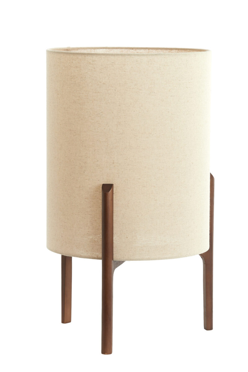 Lámpara de mesa redonda con pantalla beige Light & Living Litto – H. 58 cm - Imagen 3
