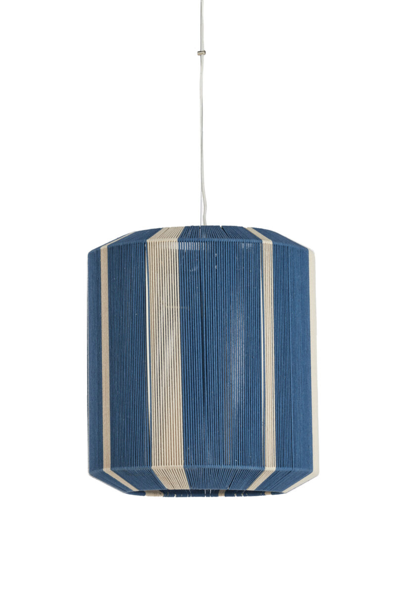 Lámpara colgante azul y blanca con franjas de tela Light & Living Kozana - Ø 48 cm - Imagen 2