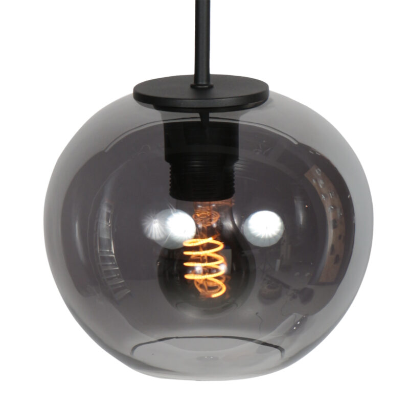 Lámpara colgante pequeña con esfera de vidrio ahumado Mexlite HaloSwap - Ø 20 cm - Imagen 3