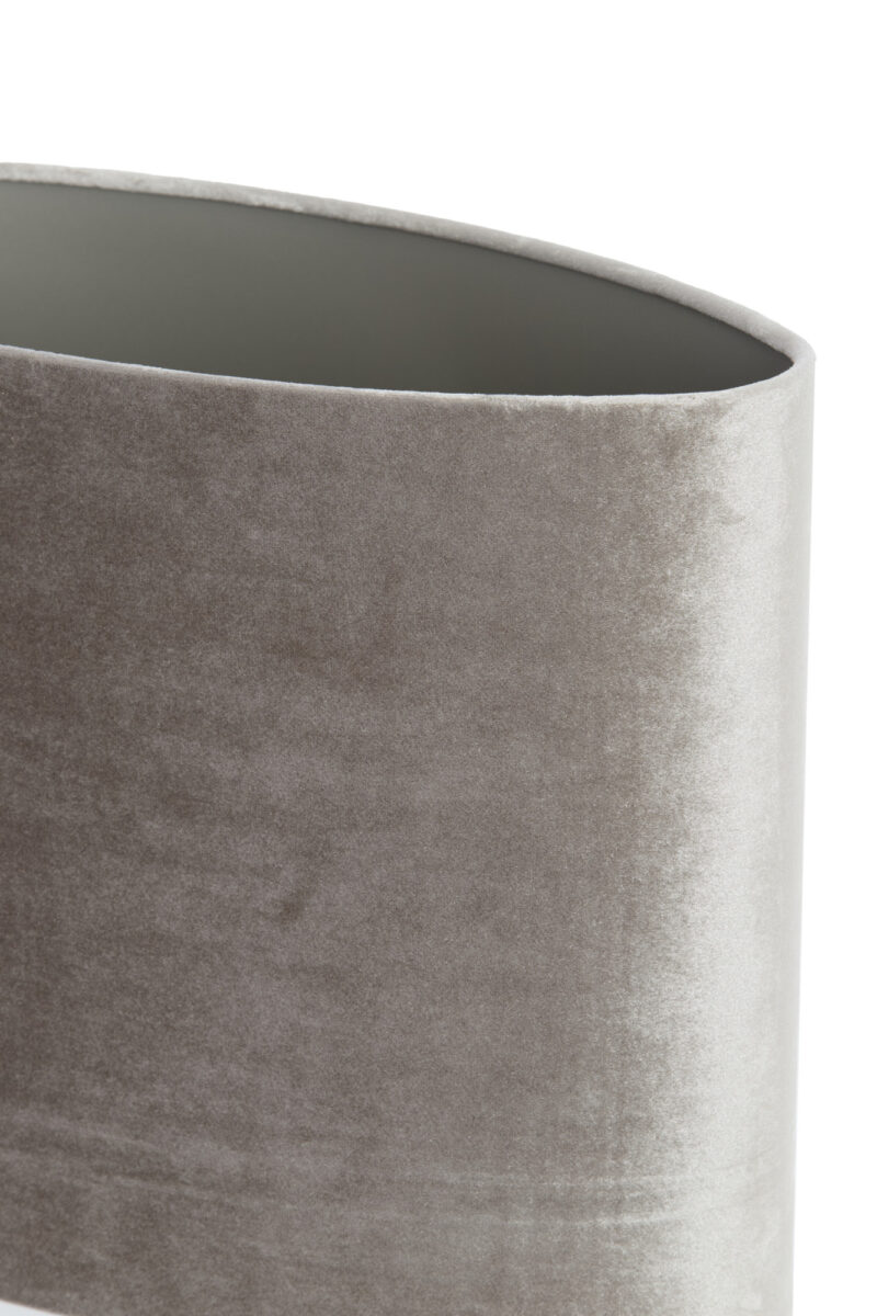 Pantalla de lámpara de terciopelo taupe en forma de cilindro Light & Living Palata - H. 25 cm - Imagen 5