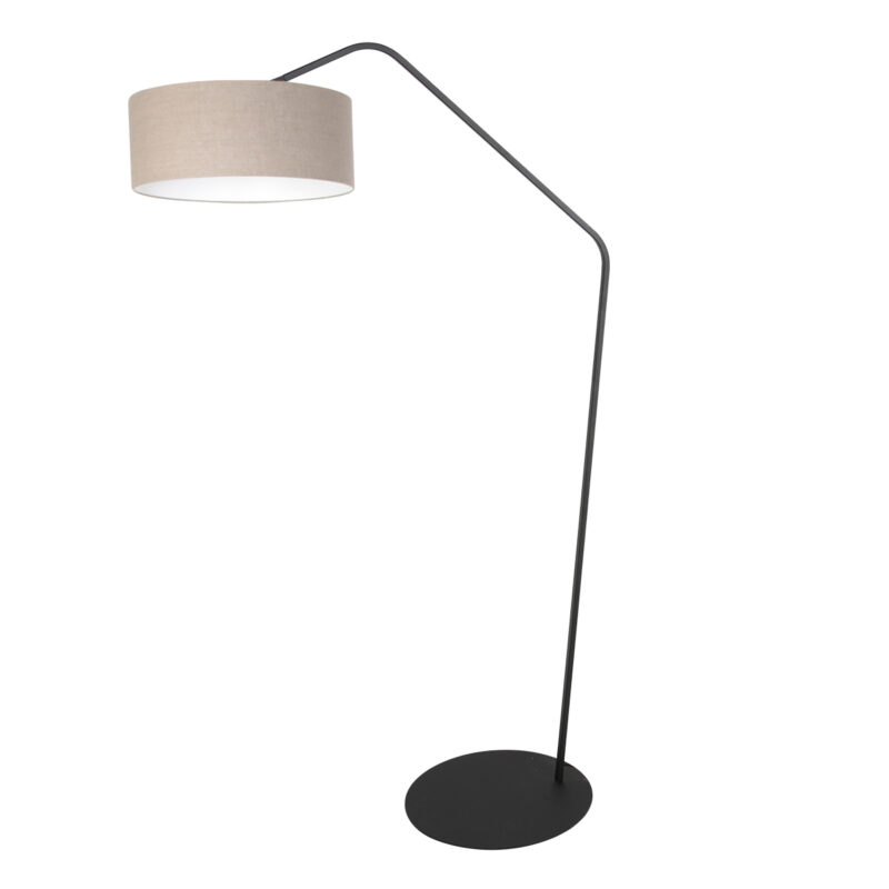 Lámpara de arco con pantalla gris de tela Anne Lighting ZigZag - Imagen 2