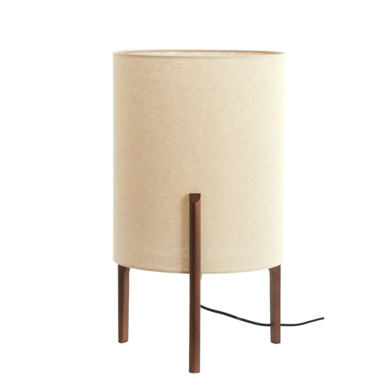Lámpara de mesa redonda con pantalla beige Light & Living Litto – H. 58 cm