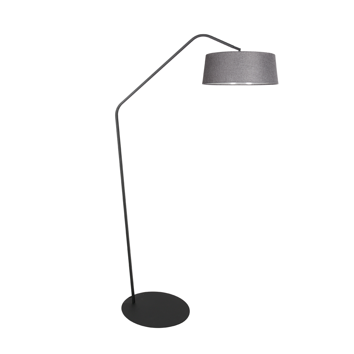 Lámpara negra con brazo y pantalla gris Anne Lighting ZigZag