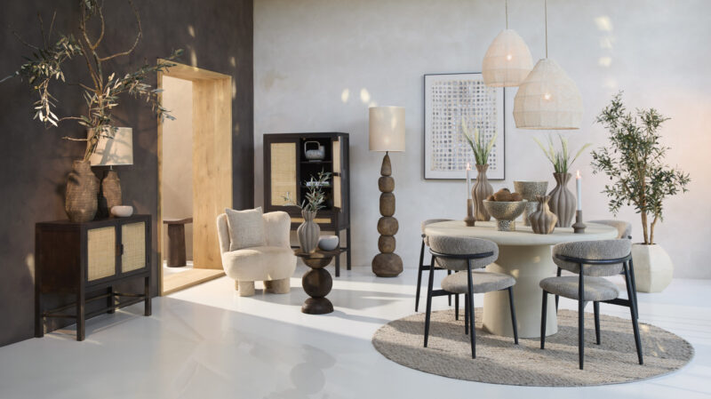 Lámpara tejida beige con aspecto de ratán Light & Living Makassar - Ø 50 cm - Imagen 5