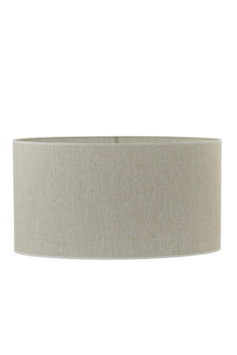 Pantalla de lámpara beige en forma cilíndrica de tela Light & Living Breska - H. 38 cm - Imagen 2