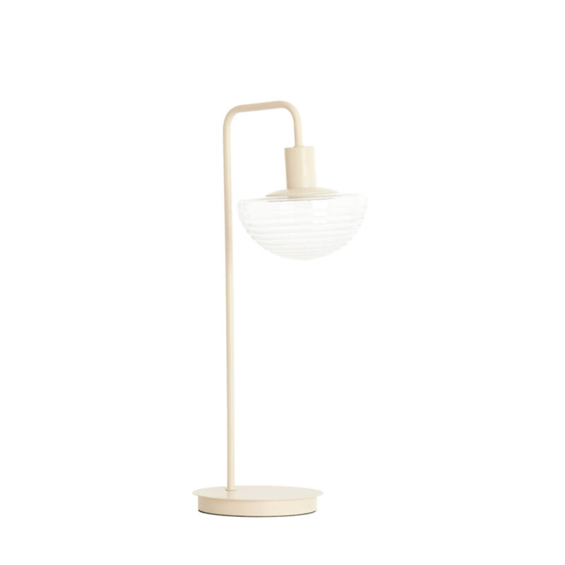 Lámpara crema con pantalla de vidrio Light & Living Baylie - H. 61 cm