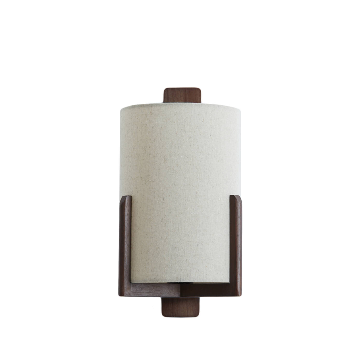 Pantalla de tela con detalle de madera Light & Living Litto – H. 36 cm