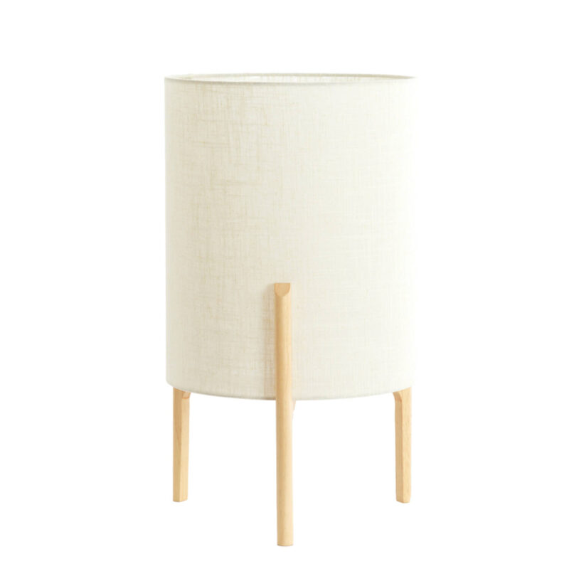 Lámpara de mesa cilíndrica en tela beige Light & Living Litto – H. 58 cm