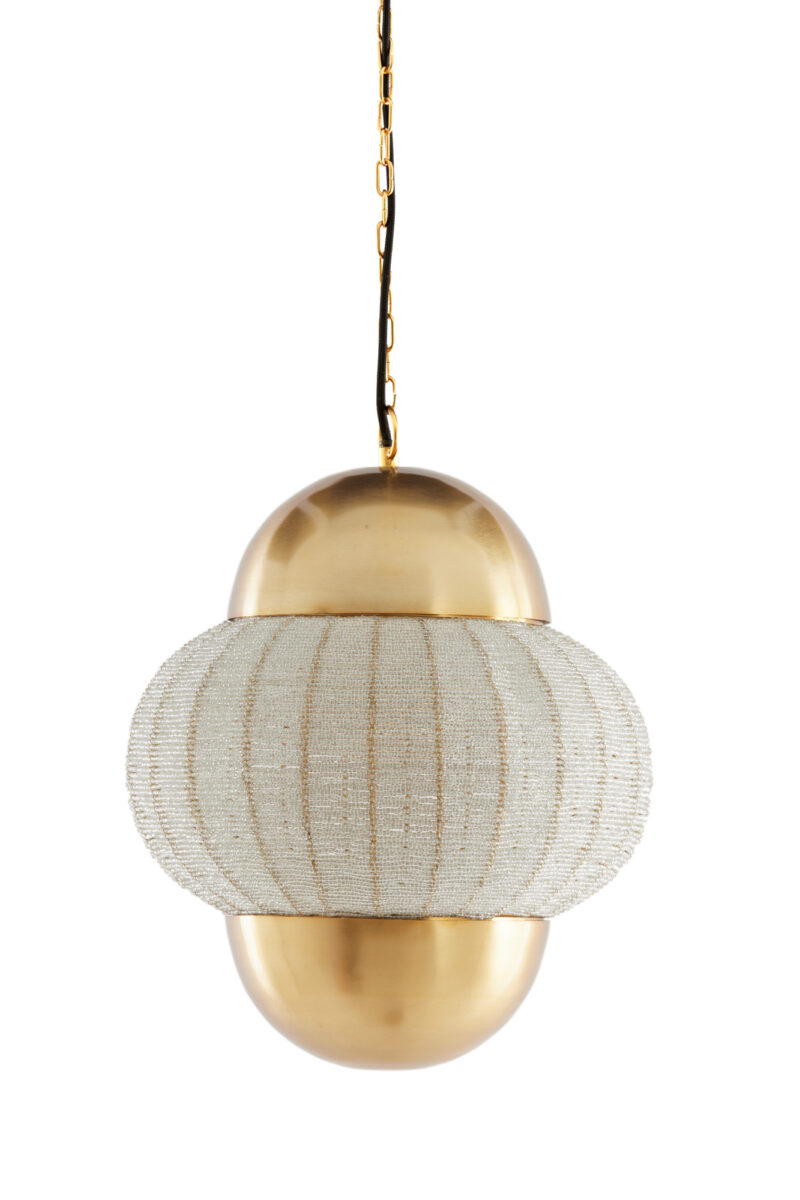 Lámpara dorada con pantalla textil Light & Living Cetara - Ø 33 cm - Imagen 2